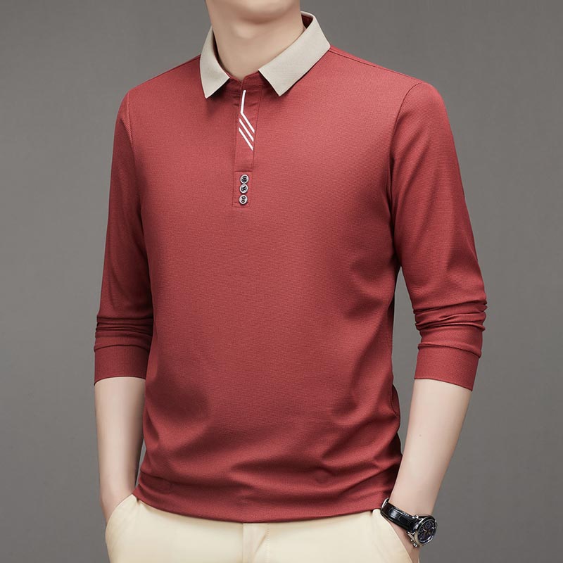 Alessia™ Casual effen longsleeve heren polo