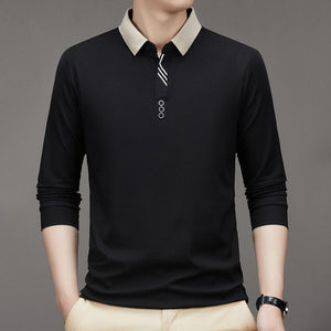 Alessia™ Casual effen longsleeve heren polo