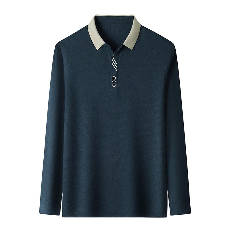 Alessia™ Casual effen longsleeve heren polo