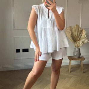 CarloSantini Korte Broek & Top Met Ruches