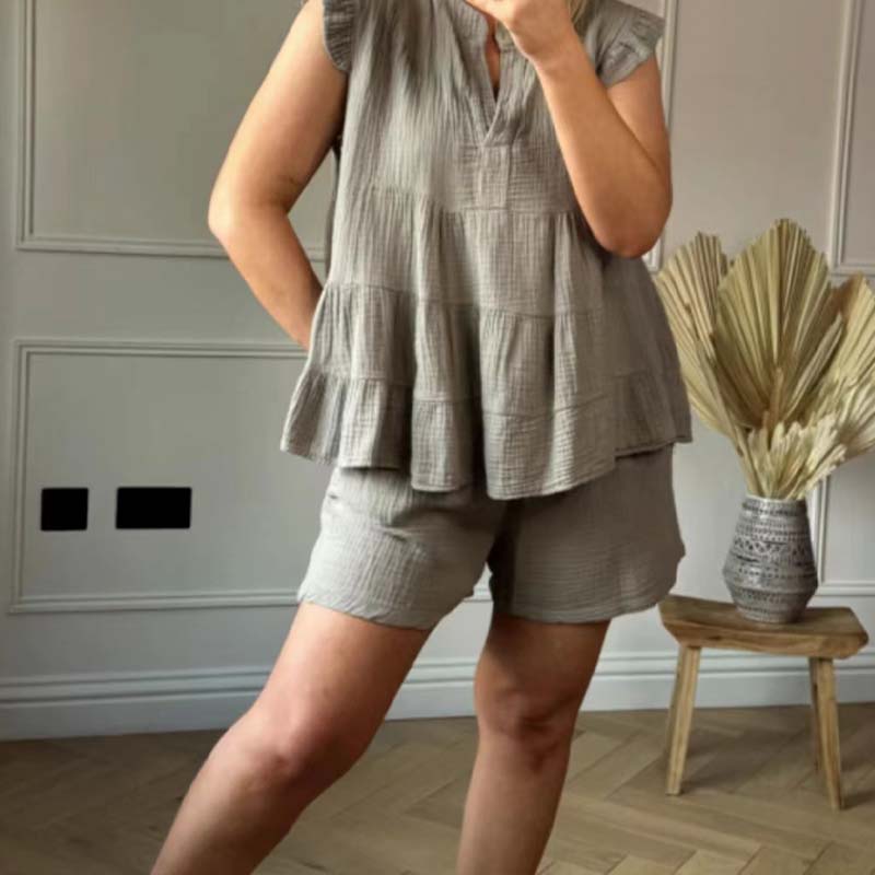 CarloSantini Korte Broek & Top Met Ruches
