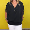ElenaSantini Casual Top met Chiffon Ritssluiting