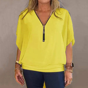 ElenaSantini Casual Top met Chiffon Ritssluiting