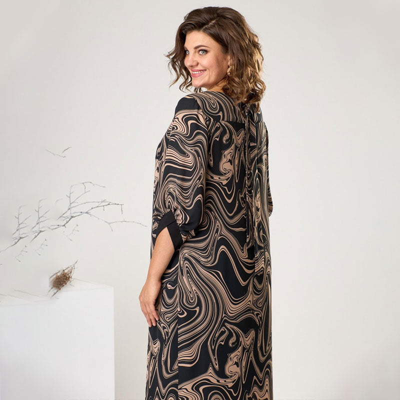 DarioFioravanti Maxi-jurk met marmeren mouw