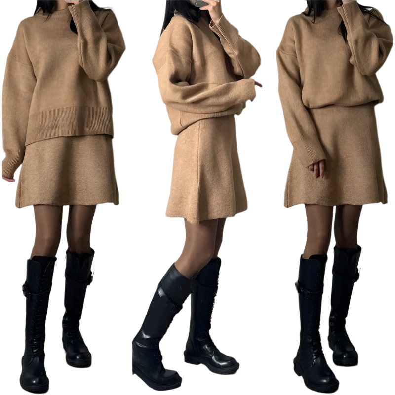 Sofia – Comfortabele Dames Sweater en Rok Set