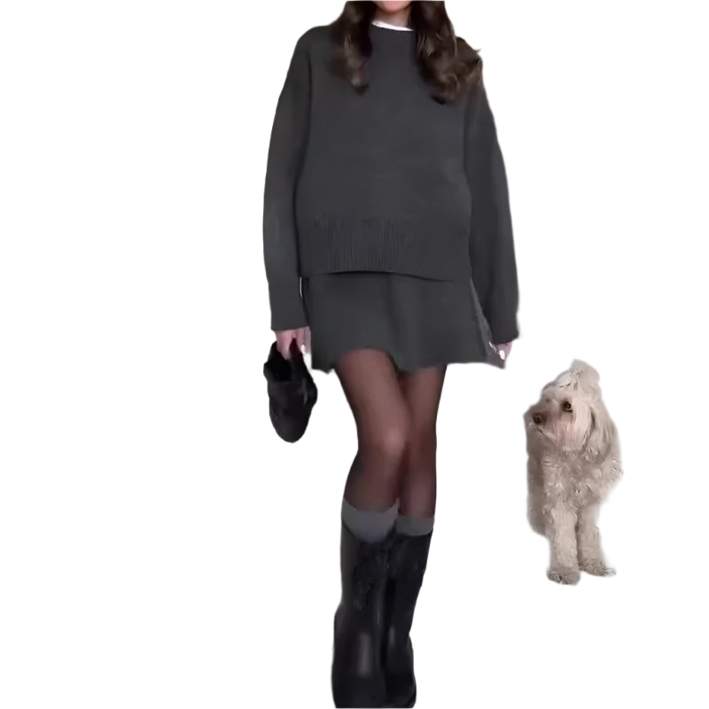 Sofia – Comfortabele Dames Sweater en Rok Set