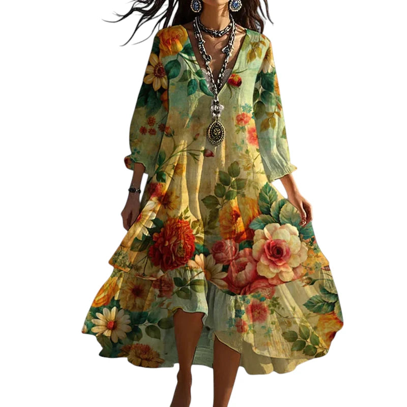 Eliza – Dames Boho Jurk met Vloeiende Pasvorm