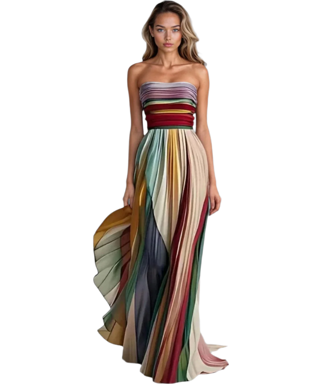 Rosabella – Strapless Multicolor Zomerjurk voor Dames