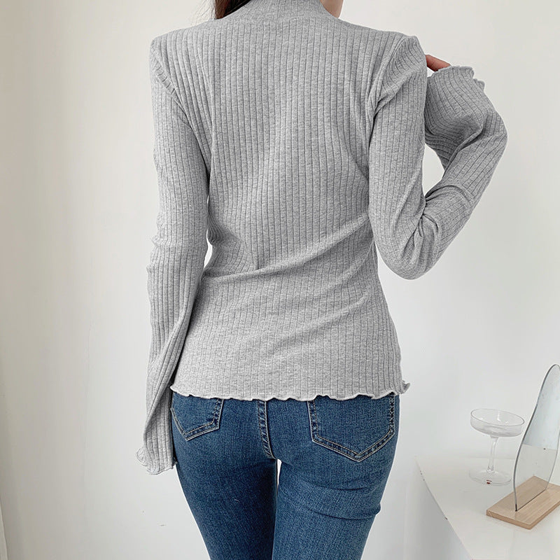 Elena – Slim Fit Dames Top met Kantaccent