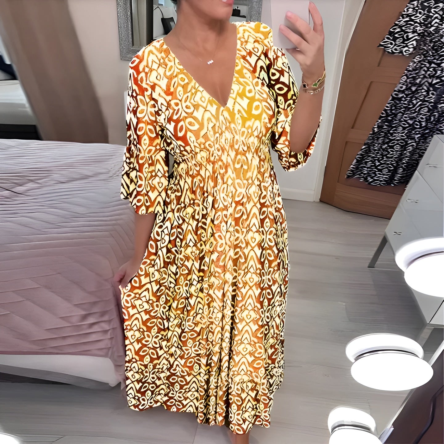Isabella – Luchtige V-Hals Zomerjurk voor Dames